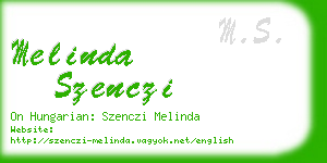 melinda szenczi business card